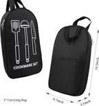 Camping Cooking Utensils Set, Stainless Steel Grill Tools, Camping BBQ Cookware Gear and Equipment for Travel Tenting RV Van Picnic Portable Kitchen Essentials Accessories