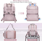 PIJUSHI Laptop Backpack for Women Men Personal Item Travel Backpack Convertible Carry on Bag Flight Approved(PE042 Ashen Purple)