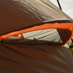 KTT Large Family Cabin Tent 10-12 Person,14.1X10X6.58ft,2 Rooms,3 Storage Pockets,2 Bay-Windows 3 Doors and 3 Windows with Mesh,Straight Wall,Waterproof,Double Layer,Big Tent for Outdoor,Camping