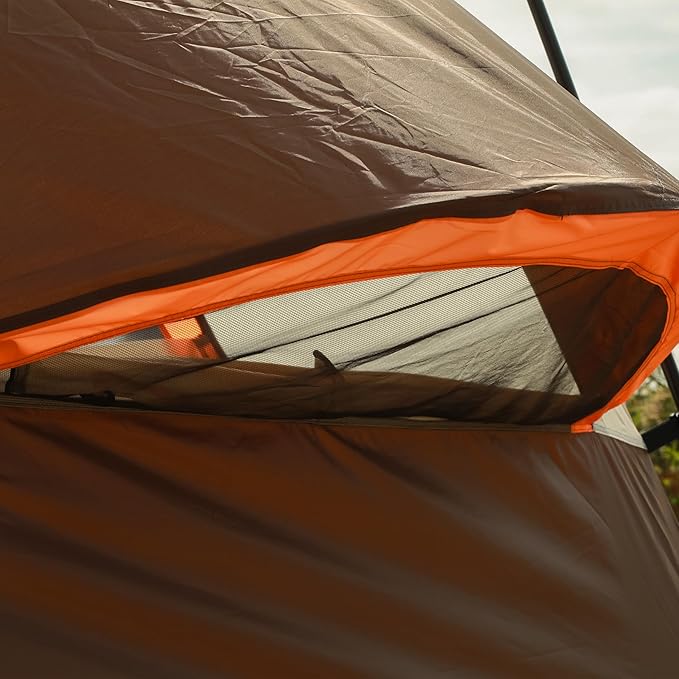 KTT Large Family Cabin Tent 10-12 Person,14.1X10X6.58ft,2 Rooms,3 Storage Pockets,2 Bay-Windows 3 Doors and 3 Windows with Mesh,Straight Wall,Waterproof,Double Layer,Big Tent for Outdoor,Camping