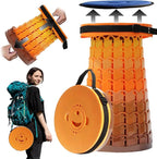 Upgraded XXL Collapsible Stool with Cushion,19.7"H-11.8"D Telescoping Folding Stool for Adults,More Sturdy Portable Camping Stools with Load Capacity 1000lbs for Outdoor,Garden,Fishing,Hiking