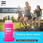 Soft Flask - Shrink As You Drink Soft Water Bottle for Hydration Pack - Folding Water Bottle Ideal for Running, Hiking, Cycling, Climbing & Rigorous Activity