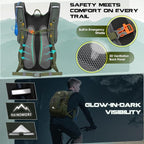 Hydration Backpack with Water Bladder, 18L Lightweight Hiking Backpack for Women&Men Small Insulated Hydration Water Pack for Hiking, Running, Cycling, Biking