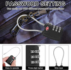 5 Pack TSA Locks for Luggage TSA Approved Luggage Locks 3 Digit Combination TSA Travel Locks Portable Cable Padlocks Zinc Alloy Body Suitcase Locks for Travel Bag Suitcase Backpack Lockers,Black