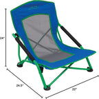 ALPS Mountaineering Rendezvous Low Camping Chairs for Adults with Arms, Cool Mesh Center, Powder Coated Steel Frame, Compact Folding Design and Carry Bag