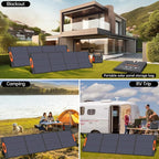 N-Type 16BB 220W Portable Solar Panel for EF/Jackery/Bluetti/Anker Power Station, IP68 Waterproof Foldable Solar Panel ETFE 25% High Efficiency for Outdoor Camping RV Trip