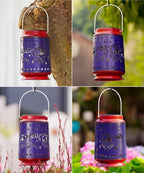 Nacome Solar Lantern for Garden Decor: The United States Flag Waterproof Hanging Metal Decoration with LED Lights for Yard Lawn Porch Patio Landscape Pathway – Birthday Gifts for Mom Grandma Women