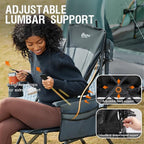 Portal Camping Chair with Lumbar Support for Adults Folding Portable High Back Oversized, 400LBS