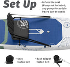 Inflatable SUP Seat with Backrest - Premium Paddle Board Chair for Surfboard, Kayak & Boat, Comfortable Blow Up Seat for Adults & Kids, Lightweight SUP Accessories for Versatile Use