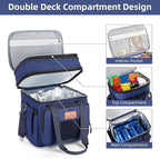 Tactical Lunch Box, Expandable Insulated Large Lunch Bag, Heavy Duty Waterproof Leakproof Cooler Bag for Adults/Men/Work Outdoor Picnic Day Trips, 20 Can/15 L, Blue, HSHRISH