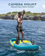 11'6x35'' Extra Wide Inflatable Paddle Board,All-Round Ultra Stable Stand Up Paddleboards with Plus Kits for 450lb/3 People/Family,Dual Bungees, Camera Mount, 100L Backpack, Dual-Action Pump