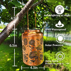 Solar Lanterns for Outside,Sunflower and Dragonfly Garden Decor Lights,Waterproof Solar Powered Hanging Lantern for Patio,Yard,Porch, Birthday Gifts for Women,Mom,Grandma,Housewarming