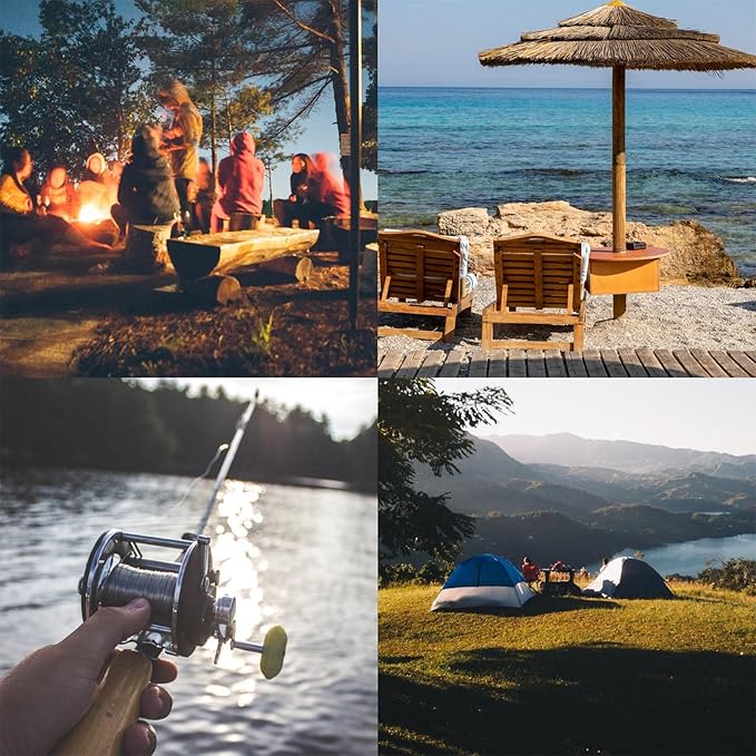 ROCK CLOUD Folding Camping Chair Oversized Padded Moon Chairs Outdoor for Camp Lawn Hiking Fishing Sports, Blue