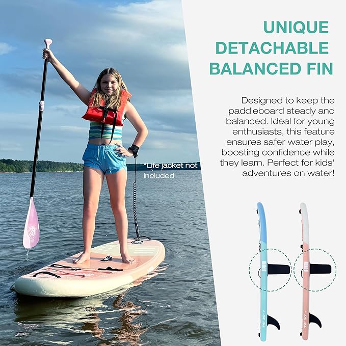 Niphean Inflatable Stand Up Paddle Board with SUP Accessories, Anti-Slip EVA Deck, 10’6’’ Inflatable Paddle Boards for Adults & Youth of All Skill Levels