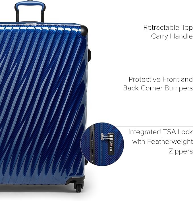 TUMI - 19 Degree Lite 4 Wheel Luggage - Lightweight and Highly Durable, Modern Contour, Hard Shell Men's and Women's Suitcase - 30" Extended Trip Packing Case, Cobalt