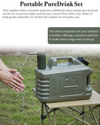 UPWOIGH 5 Gallon Water Jug with Automatic Touch Control Pump (1 Pump Included), Truly Leak-Proof BPA-Free Water Container with Spigot, Type-C Rechargeable Military Green Water Pump for Camping Hiking