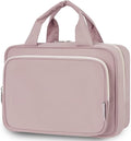 Narwey Travel Toiletry Bag for Women Large Hanging Makeup Bag Organizer Toiletries Bag for Full Size Essentials Accessories Cosmetics (Dusty Rose (Large))