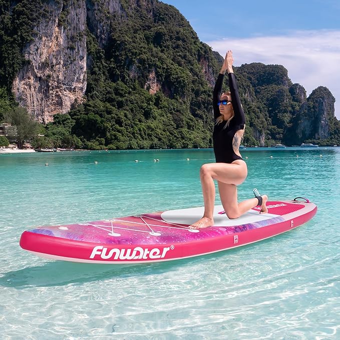 FunWater Stand Up Paddle Board Ultra-Light Inflatable Paddleboard with SUP Accessories for Adults & Youth of All Skill Levels
