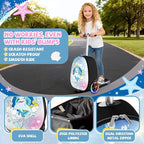 Baotree Scooter Suitcase for Kids, 2 in 1 Ride-on Luggage with Flash PU Wheels, Adjustable Handle & TPR Non-Slip Grip, Foldable & Lightweight, Ages 5-12