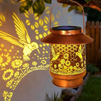 Hummingbird Solar Lanterns Outdoor Garden Decor, Sunflower Gifts for Women Mom Grandma Birthday Hanging Metal Solar Lights Waterproof Decoration for Garden Yard Lawn Patio