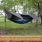 Camping Hammock with Mosquito Net, Double & Single Lightweight Portable Hammocks with Tree Straps, Parachute Hammock for Camping, Backpacking