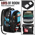 YOREPEK 18.4 Laptop Backpack, Large Backpacks with USB Charger Port, TSA Friendly Flight Approved Weekend Carry on Backpack with Luggage Strap for Men and Women, Blue