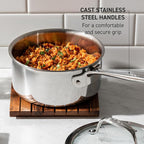 T-Fal Pro Tri-Ply Stainless Steel Cookware Set, 3-Piece Induction Cookware, Oven Safe 500F, Fast & Even Heat, Professional Quality, Durable Pots and Pans Set, Fry Pan, Silver