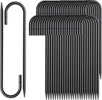 12 Inch Rebar Stakes 50 Pack J Hook Ground Stakes Heavy Duty Chain Link Fence Stakes Galvanized Anchors Metal Tent Stakes for Wire Fencing Concrete Forming Trampolines Camping Canopies Shed Swing