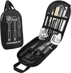Camping Cooking Utensils Set, Stainless Steel Grill Tools, Camping BBQ Cookware Gear and Equipment for Travel Tenting RV Van Picnic Portable Kitchen Essentials Accessories