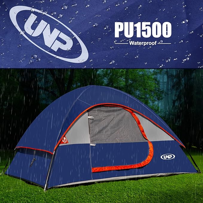 Camping Tent 2 Person, Waterproof Windproof Tent with Rainfly Easy Set up-Portable Dome Tents for Camping…