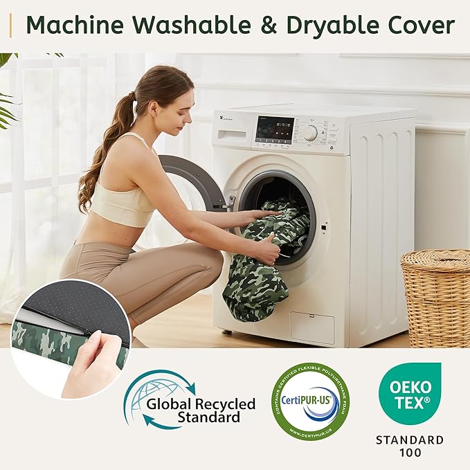 HomeMate CertiPUR-US Memory Foam Camping Mattress Pad Portable Roll Up Mattress for Adults Sleeping Mat Cot Mattress Pad