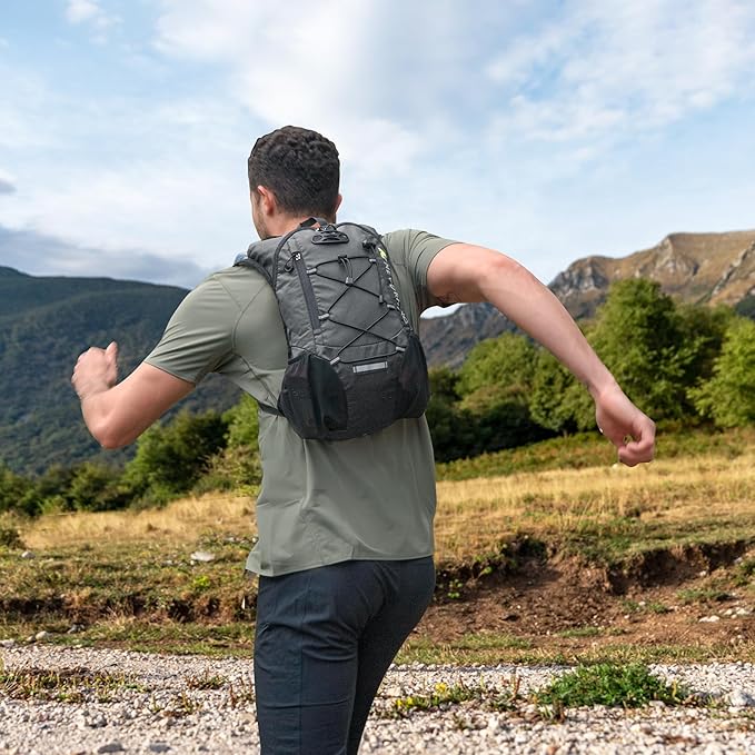 Lightweight Hydration Backpack, Running Backpack with 2L Water Bladder, Hydro Water Daypack for Cycling Hiking Rave for Men Women