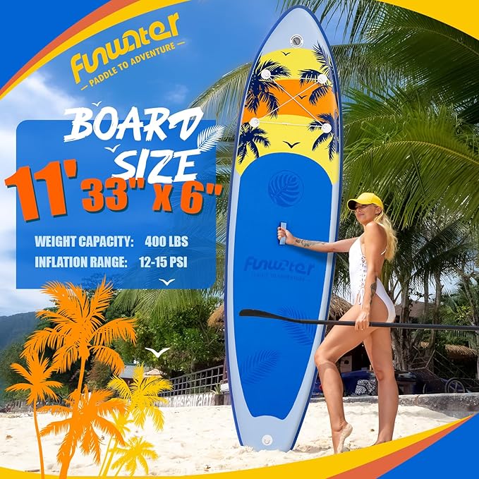 FunWater Stand Up Paddle Board Ultra-Light Inflatable Paddleboard with SUP Accessories for Adults & Youth of All Skill Levels