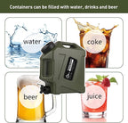 3.2 Gallon/5 Gallon Water Containers with Spigot, BPA Free Water Jug, Military Green Water Tank, Multifunction Water Storage Containers for Camping Outdoor Hiking,Emergency Stroage