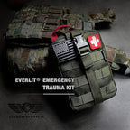 EVERLIT Emergency Trauma Kit, CAT GEN-7 Tourniquet 36" Splint, Military Combat Tactical IFAK for First Aid Response, Gun Shots, Severe Bleeding Control (OD Green)