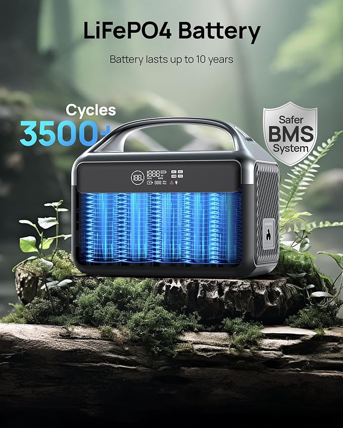 300W Portable Power Station for Dad, 179.2Wh(56000mAh) LiFePO4 Battery Power Station w/ 2 AC Outlets, 1.5H Fast Charge & LED Light Solar Generator, Father’s Day Gifts for Camping, Travel, Emergencies