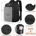 KEOFID Work Laptop Backpack for Men and Women, Mens Work Backpacks Fit 15.6 Inch Computer, Carry On Business Travel Back pack with USB Charging Port, Water Resistant(Black)