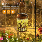 Rabbit Solar Lanterns Outdoor Waterproof Hanging Bunny Solar Lights Metal Decoration Outside for Yard,Patio,Porch, Pathway, Lawn, Garden Decor Lantern Birthday Gifts for Women Mom Grandma