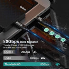 ZIKNYDO USB 4 for Thunderbolt 5 Cable, USB C 80Gbps Data Transfer, 120Gbps Bandwidth for 16K/Dual 8K Displays, PD3.1 240W Charging-1.6FT/0.5m, for Thunderbolt 4, SSD, MacBook M4 Pro/Max, Docking, eGPU