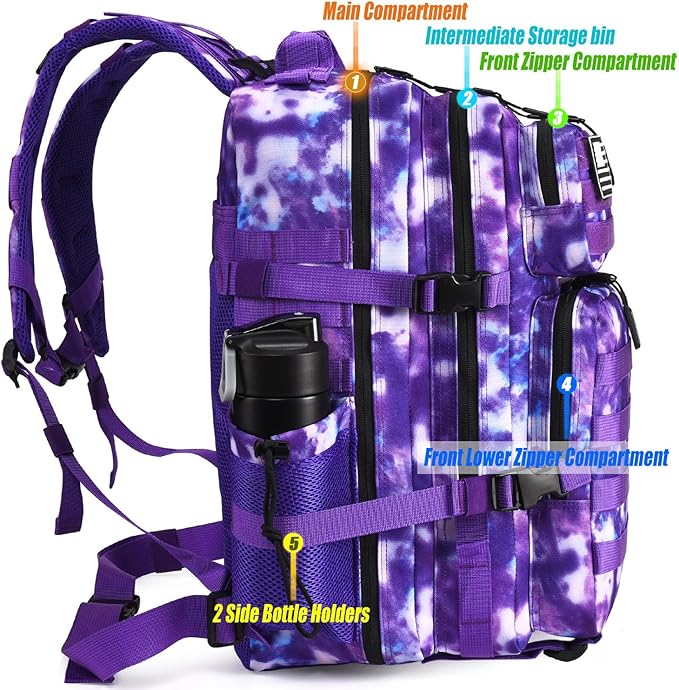 Military Tactical Backpack 45L Large Tactical Backpack for Men, Hiking Rucksack With Bottle Holder