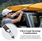 CONBOLA Suction Cups Hooks with 1/8" Adjustable Grow Light Hangers 13 ft with Reinforced Metal,Heavy Duty Ratcheting Pulley System for Camping Gardening and Various Tie-Down Uses.(4-Pack Set)