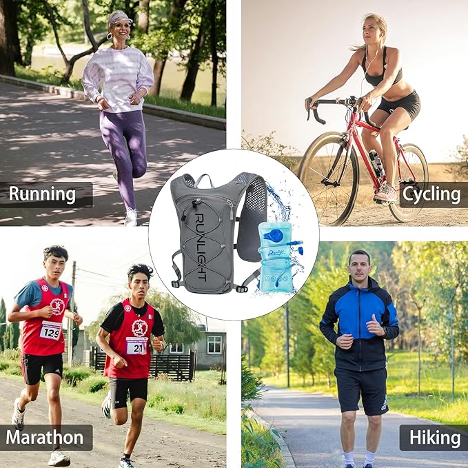 Running Vest for Women Men Lightweight Hydration Backpack Pack with 1.5L Water Bladder Bag Hydro Daypack for Hiking,Trail,Skiing,Camping,Cycling,Race,Marathon