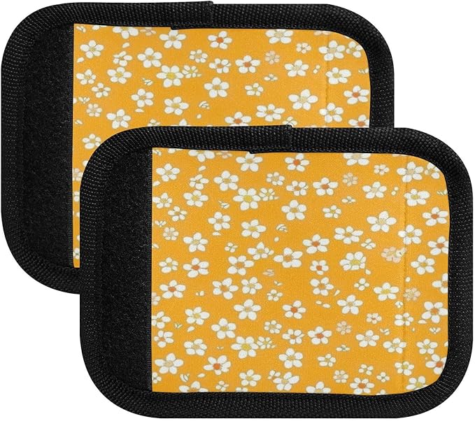 Qilmy Fresh Style Floral Fragments Luggage Handle Wrap 4Pack Luggage Identifiers Tag Comfort Handle Grips Cover for Stroller Suitcase Bag Airplane Travel Accessories1563