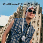 JISULIFE Portable Waist Fan, 100 Speed 40000RPM Cooling, Mini Personal Handheld Wearable Neck Fan, 16H 4500mAh USB Battery with LED Display, Lightweight for Outdoor, Travel, Cmaping Gifts- Black