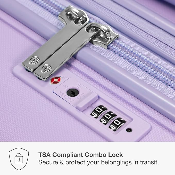 Traveler's Choice Pagosa Hardshell Expandable Luggage with Spinner Wheels, Lavender, 2-Piece Set (22/26)