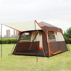 KTT Large Tent 6-12 Person,Family Cabin Tents,Straight Wall,3 Doors and 3 Windows with Mesh,Waterproof,Big Tent for Outdoor,Picnic,Camping,Family,Friends Gathering.