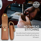 Leather Multitool Sheath Compatible with Leatherman Wave & Wave+ | Ultra Durable Full Grain Leather Tool Holder, Multi Tool Holster, Solid Brass Rivets - Belt Accessories for Men - Tan