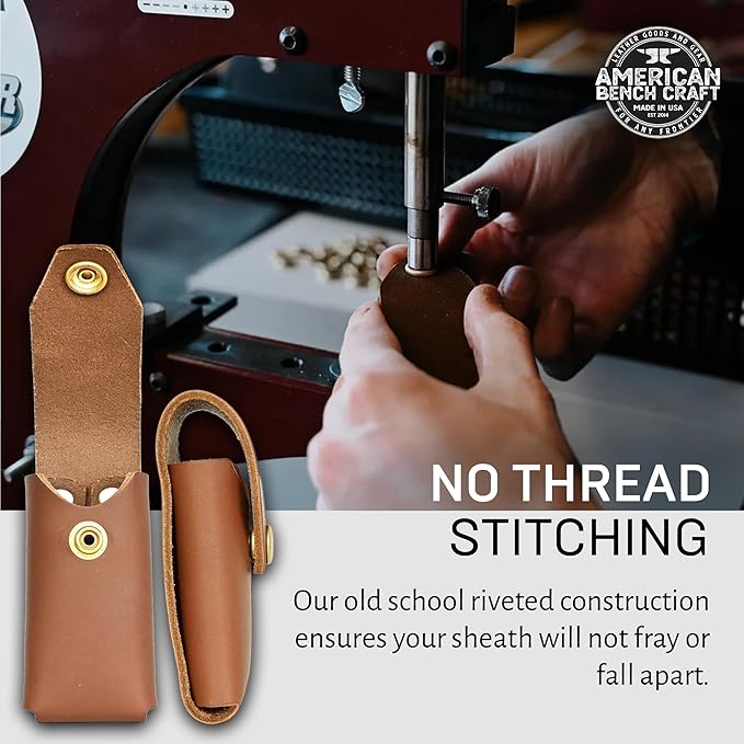 Leather Multitool Sheath Compatible with Leatherman Wave & Wave+ | Ultra Durable Full Grain Leather Tool Holder, Multi Tool Holster, Solid Brass Rivets - Belt Accessories for Men - Tan