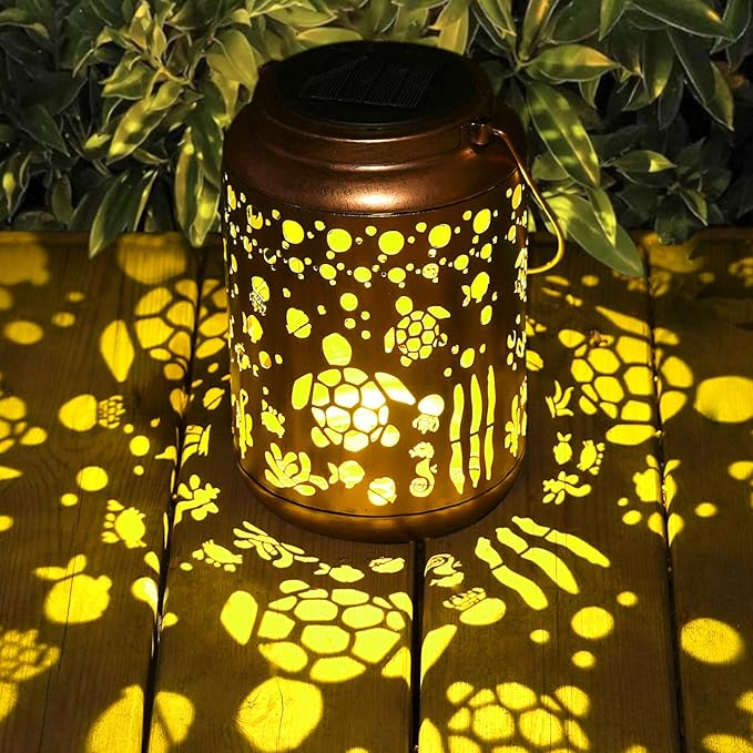 Turtle Solar Lantern Outdoor Turtle Decor Garden Decor Waterproof Decor Light Hanging Solar Lights Yard Decor, Gifts for Women Gifts for Mom Gifts for Grandma Turtle Gifts