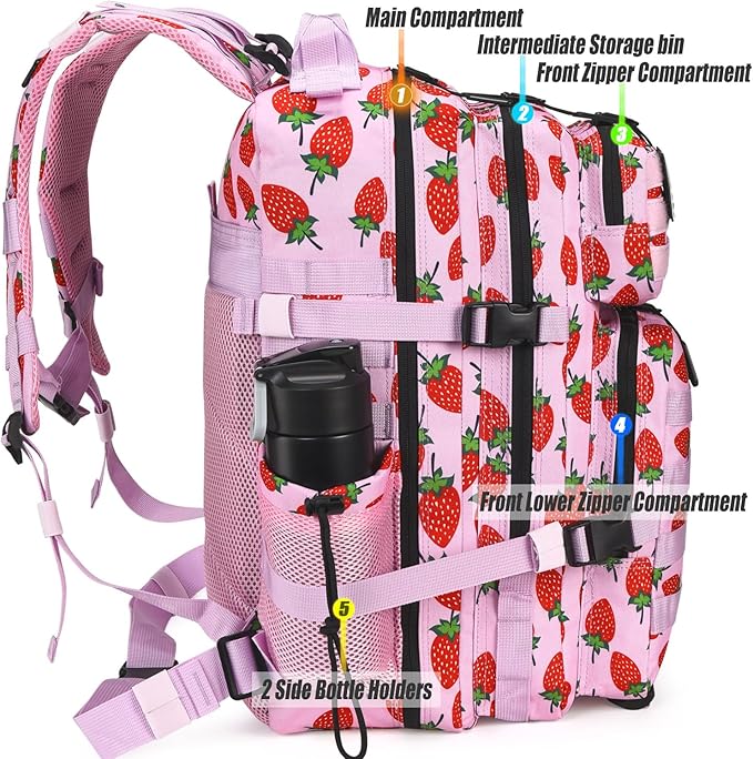 Military Tactical Backpack 45L Large Tactical Backpack for Men, Hiking Rucksack With Bottle Holder